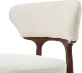 thumbnail of Esszimmerstühle 2er-Set, Chenille & Massivholz, hellbeige, gepolstert, belastbar bis 150 kg