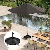 thumbnail of Outsunny base para sombrilla redonda soporte para parasol con ruedas pie para sombrilla con relleno de cemento peso 25 kg para jardín terraza negro