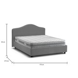 thumbnail of Dmora Letto matrimoniale Mirta, Letto contenitore con rivestimento in tessuto, 100% Made in Italy, con materasso Cm 160x200 incluso, Grigio