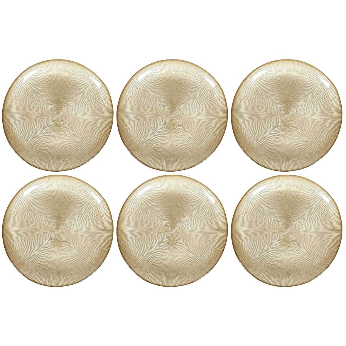 Assiette dorée en verre Royal (Lot de 6) Assiette plate - 21 cm The Home Deco Factory