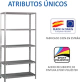 thumbnail of SimonRack Estantería Metálica con tornillos 2000x1100x500 mm, 5 Alturas, 90 kg de Punto Flexión, Gris - Comfort