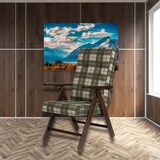 thumbnail of Poltrona regolabile Roma tessuto a scacchi verde