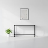 thumbnail of IvoQ Smalle Sidetable Industrieel - Wandtafel - Zwart Metaal & Hout - 120x20x65 cm