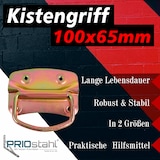 thumbnail of PRIOstahl Kistengriff Griff 1 Stück Gelb 100 x 70mm + Befestigungsschrauben aus Stahl für Truhe Box