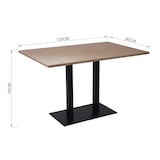 thumbnail of METRO PROFESSIONAL Mesa de restaurante Garrido, madera de fresno/acero, 120 x 80 cm, marrón claro/negro