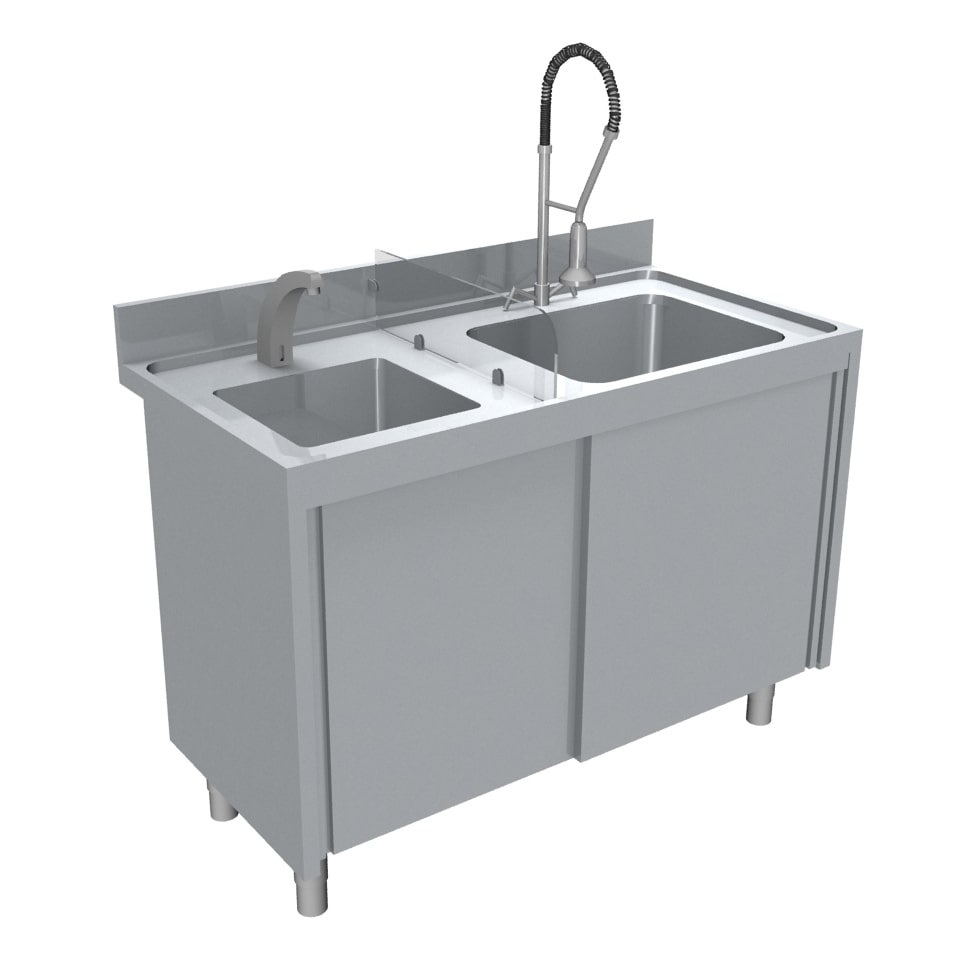 L2G Plonge + lave main inox 85 x 120 x 60 cm L2G
