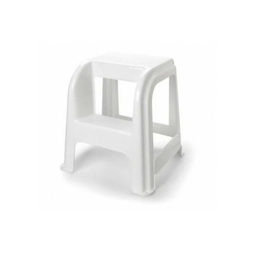 Taburete de plástico con escalón, silla escalera práctica dos escalones