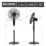 thumbnail of Brandson Standventilator 60W mit Timer, Luftkühler 80 Grad osziellierend, Ventilator höhenverstellbar, Kopf um 35 Grad neigbar, 3 Geschwindigkeiten