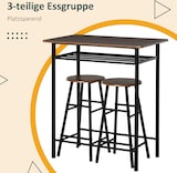 thumbnail of Bartisch Set 3 teilig 80x50x90 cm mit 2 Barhockern und Ablagefach Industrie Design Schwarz Metall MDF platzsparend