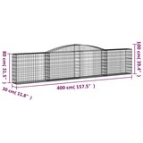 thumbnail of vidaXL Gabionen mit Hochbogen 6 Stk. 400x30x80/100cm Verzinktes Eisen
