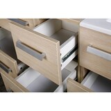 thumbnail of Badmöbel Set holz-hell Bad-Set Waschtisch Waschbecken mit Unterschrank Hängeschrank SMC Becken Badschrank Badausstattung Badzubehör Jet-Line