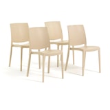 thumbnail of Set 4 Chaises en polypropylène avec fibre de verre empilables pour extérieur et jardin, bar et restaurant, cuisine design moderne - CARMEN - Crème