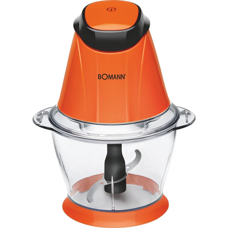 Bomann MZ 449 CB Picadora Eléctrica Multiusos, 1 L, Función Picahielo, Cuchilla Acero Inoxidable, Extraíble 250W Naranja