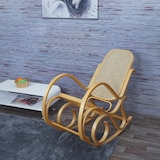thumbnail of Mecedora M41, sillón columpio Sillón TV, madera maciza de ratán, certificado MVG ~ aspecto roble