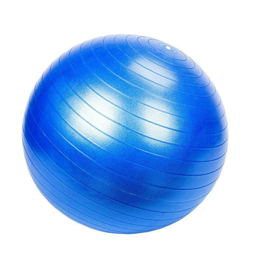 Ballon de Gym, d'Exercices Fitness, Grossesse, Pilates, Yoga, Ballon d'Equilibre D. 65 cm en PVC Anti-Eclatement (Bleu) - D-Work