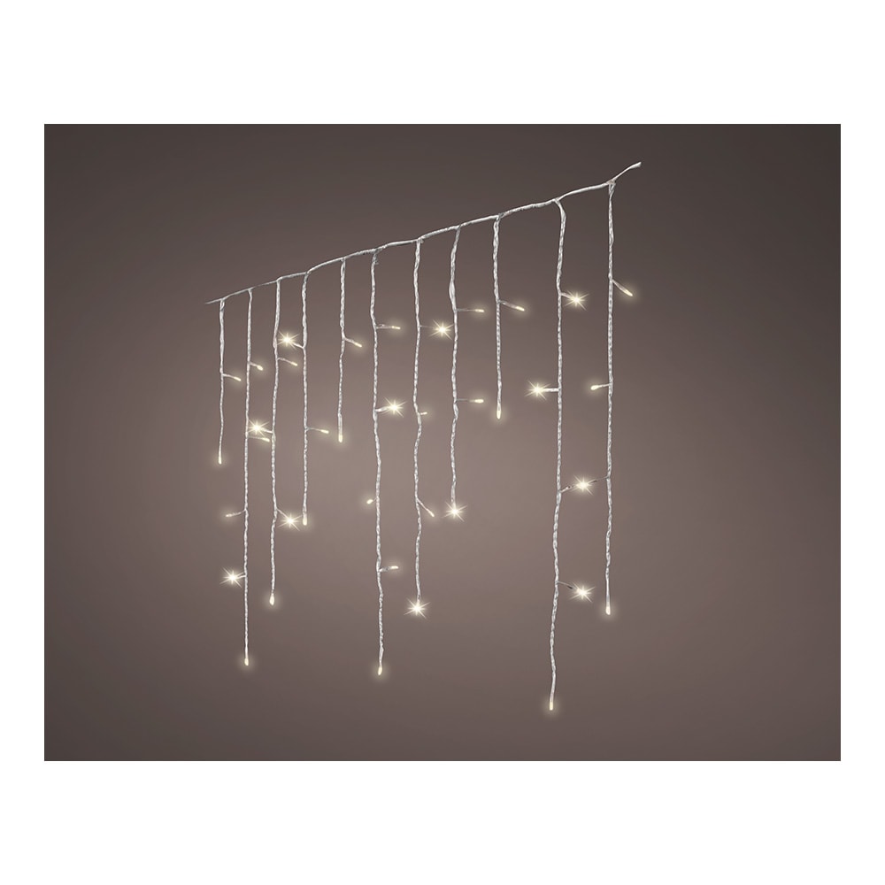 LED-Vorhang-Eiszapfenlichter, flackernd, 5,8 m, 240 LEDs, warmes Licht