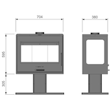 thumbnail of 2-Scheiben Design-Kaminofen Klassik Kamin Ofen Kaminofen EcoDesign 10,5kW EEK A+ 130mm
