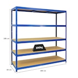 thumbnail of PROREGAL Schwerlastregal Giant Elephant | HxBxT 180x180x60cm | Fachlast 200kg | Blau | Steckregal Lagersystem Stecksystem Regalsystem