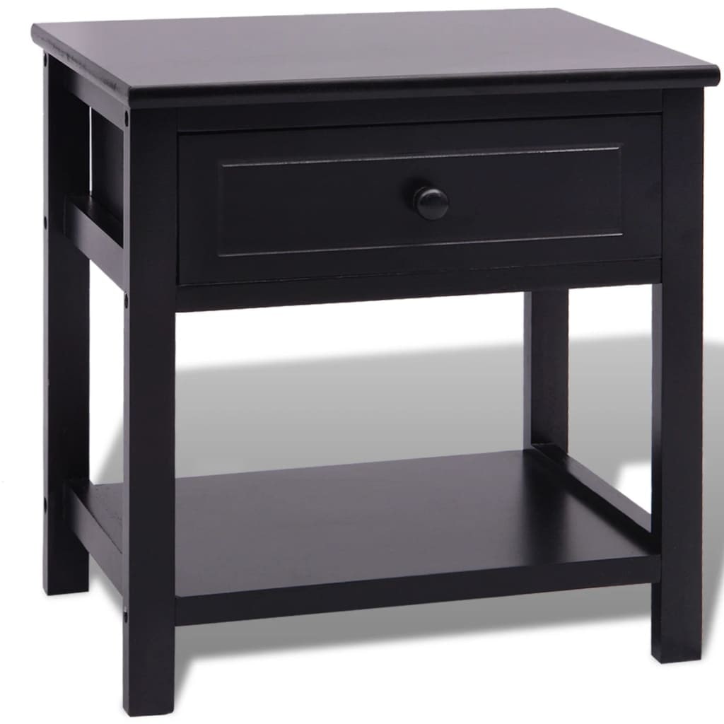 Table de chevet Bois Noir – Modèle Wood Élégant