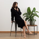 thumbnail of Lumaland Luxury Mikrofaser Bademantel mit Kapuze für Damen und Herren - Schwarz - Größe XXL