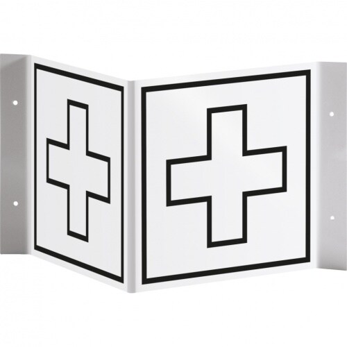 Schild I Tür-Nasenschild Piktogramm Erste-Hilfe-Raum, Kunststoff, 150x150mm