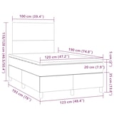 thumbnail of vidaXL Boxspringbett mit Matratze & LED Dunkelbraun 120x190 cm Stoff