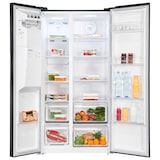 thumbnail of Exquisit Side by Side SBS520-CF-040E inoxlook-az | 513 L Volumen | Side by Side Kühlschrank mit Eiswürfelspender | Wassertank | Kühlschrank schwarz