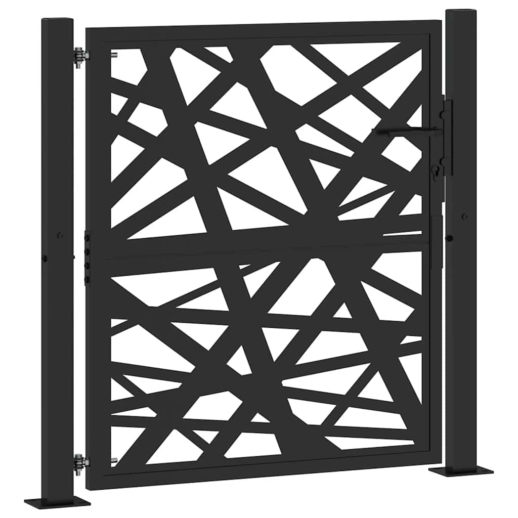 vidaXL Poort met lichtontwerp 105x106 cm staal zwart
