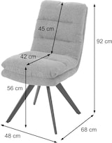 thumbnail of 6er-Set Esszimmerstuhl HWC-G66, Küchenstuhl, drehbar Auto-Position Stoff/Textil Bouclé MVG ~ hellgrau