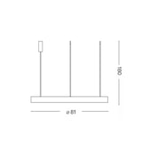 thumbnail of gemini sp d081 on-off 2700k, luminária de suspensão circular em alumínio preto com luz led, ideal lux