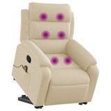 thumbnail of vidaXL Massagesessel mit Aufstehhilfe Creme Stoff