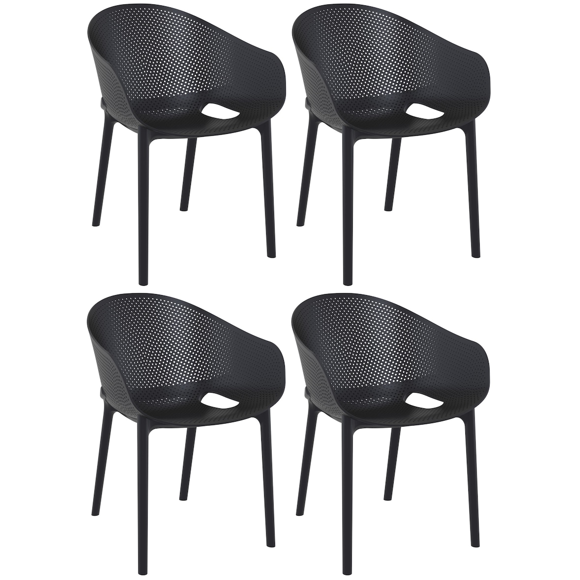 Juego de 4 sillas Sky Pro Negro