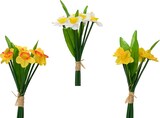 thumbnail of 1 Kunst Blumenbündel Osterglocken 13x25cm Narzissen Blumenstrauß Osterdeko Blumendeko Frühlingsdeko Sommerdeko Gelb Weiß Grün