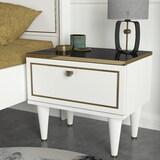 thumbnail of Wellhome - Tamesis Nachttisch 50x47,2x34,8 cm in Weiß, Gold und Schwarz