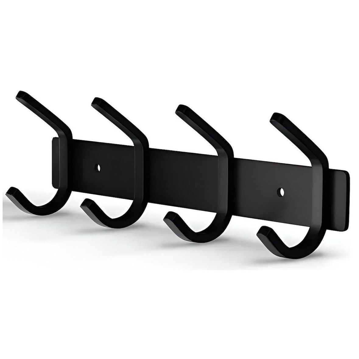 TOJ Living Perchero de pared – 8 ganchos – 30 cm – acero inoxidable – negro mate – colgador