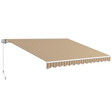 thumbnail of Toldo Manual Retrátil 350x250 cm com Manivela de Metal Impermeável e Anti-UV para Jardim Terraço Janelas Cinza e Amarelo