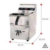 thumbnail of Romux® Friteuse À Gaz Butane Professionnelle 18 Litres Simple de Table | Friteuse en Acier Inoxydable avec Robinet de Vidange 12000 W