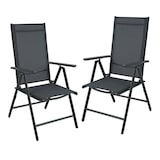 thumbnail of SVITA tuinstoelen Hoge rugleuning Opvouwbaar Verstelbare stoel Set van 2 Aluminium Antraciet