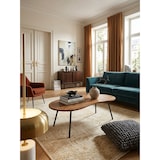 thumbnail of Retro-Couchtisch `Calabria`: Massivholz, Metallbeine, Pflegeleichte Tischplatte, Nierenform. Braun, 122x63x36 cm | Kadima Design