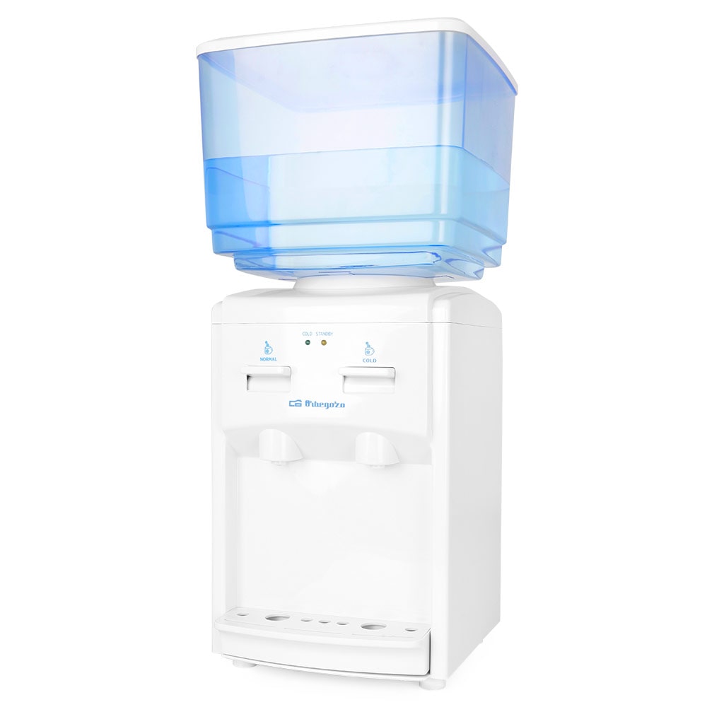 Orbegozo dispensador de agua DA 5525, tanque para el agua incluido, libre de BPA, bandeja recogegotas extraíble, indicadores luminosos, 65 W
