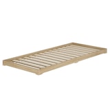 thumbnail of Futonbett platzsparend extra niedriges Einzelbett 100x200 Esche geölt V-60.47E-10 Rollrost inkl.