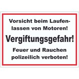thumbnail of Vorsicht beim laufen lassen von Motoren Aufkleber A1 (594x841mm)