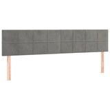 thumbnail of vidaXL Ottoman-Bett mit Matratzen & LEDs Hellgrau 200x200 cm Samt