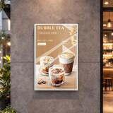 thumbnail of Wandmontierter LED-Leuchtkasten für Menü- und Werbeanzeigen, geeignet für Restaurants, Cafés und Geschäfte, Silber A2【CBWQ-A2485】