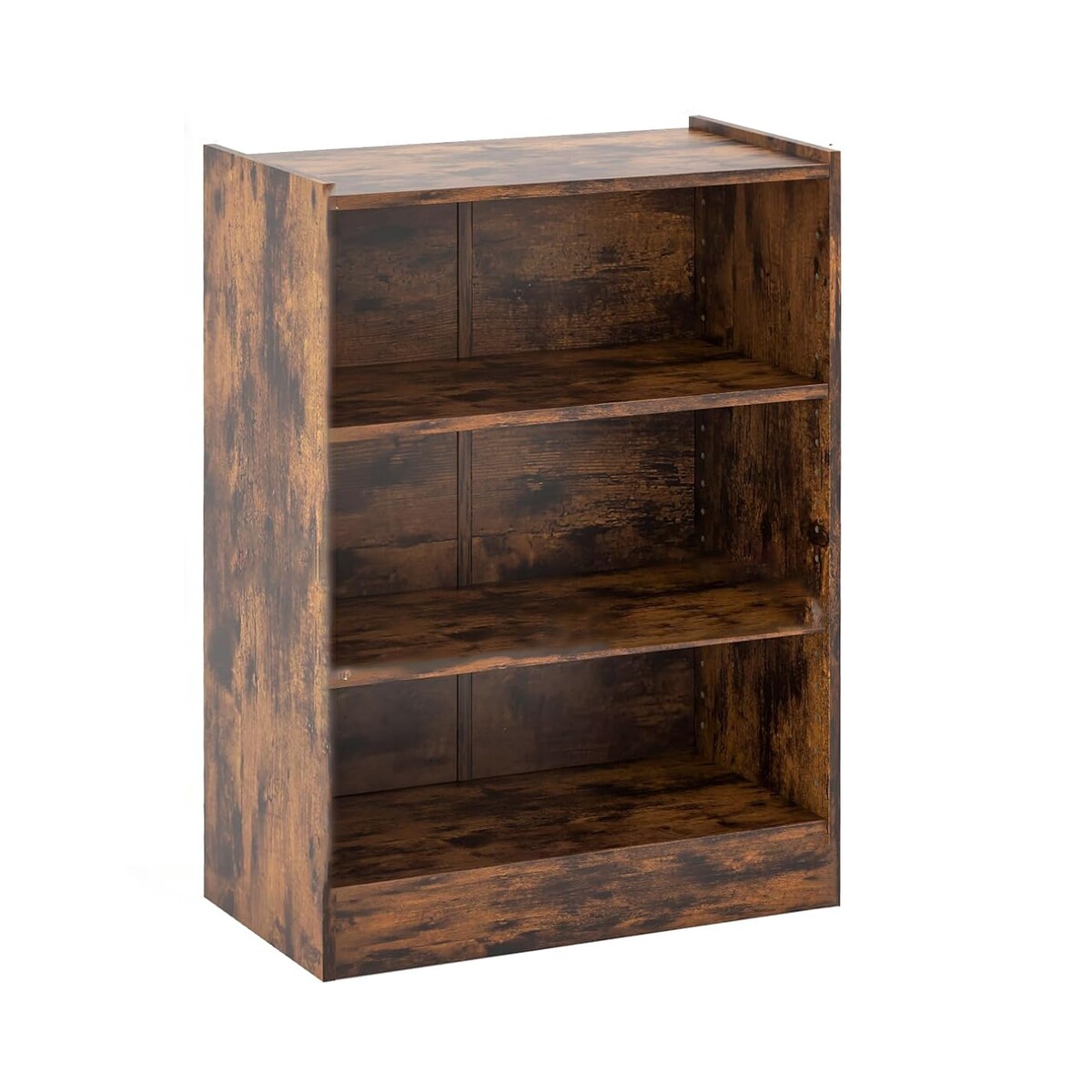 COSTWAY Bücherregal 3 Ebene Stehende Regale Regal mit verstellbaren Regalen für Wohnzimmer Schlafzimmer Studienzimmer 30x50x75cm Vintage Brown