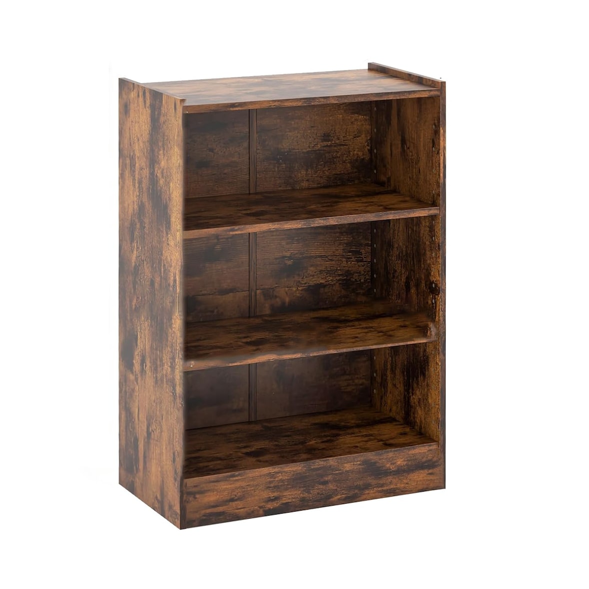 COSTWAY estante 3 nível estante prateleiras prateleiras com prateleiras ajustáveis para sala de estar quarto sala de estudo 30x50x75cm Vintage Brown