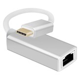 thumbnail of Helos Adapterkabel Ethernet, USB 3.1 Type-C™ St./RJ45 Buchse, PREMIUM, silber