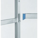 thumbnail of Alu Tournus-legbord met geperforeerde kunststof panelen: 1292mm lang, 400mm diep, 1750mm hoog, 4 niveaus Basislegbord Draagvermogen: 200 kg/niveau