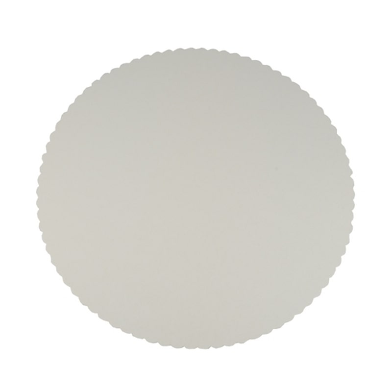 10 Tortenunterlagen, Pappe "pure" rund  30 cm weiss mit gezacktem Rand