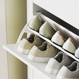 thumbnail of HOMCOM mueble zapatero estrecho con 3 cajones abatibles estantes ajustables y tiradores de PU para 21 pares de zapatos 80x24x131 cm blanco